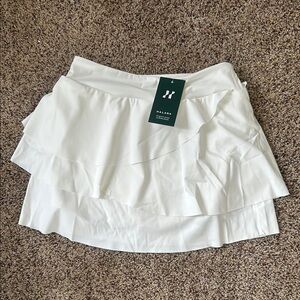 Halara White Ruffle Skort